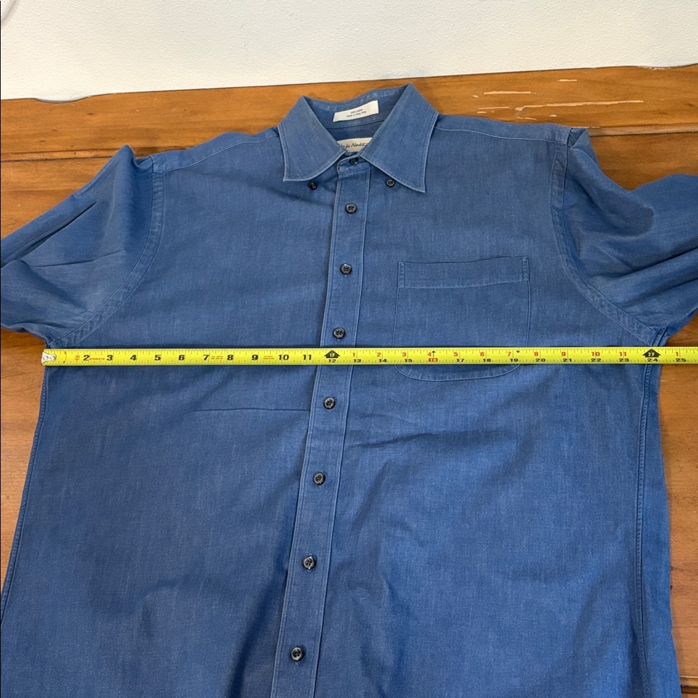 John W Nordstrom Men's Blue Button-Up Shirt Size 16-33 - Picture 8 of 13